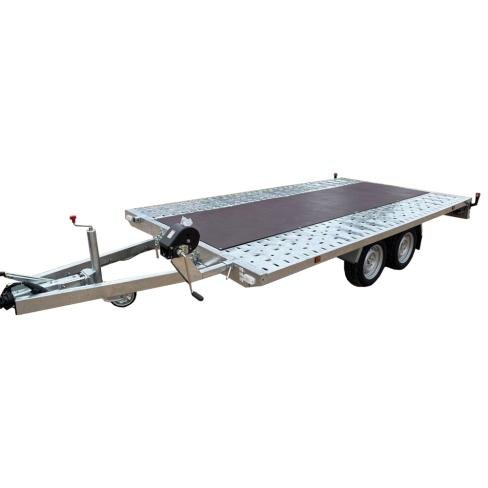 Lire la suite à propos de l’article Remorque Lider porte voiture 43720   promo  5059 € ttc max options :  inclus basculement , cales de roues  , treuil , plancher